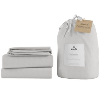 An Image of Panda Linen Bedding Set - Silver Lining Grey - 3ft Single