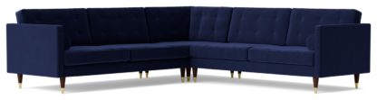 An Image of Swoon Porto Velvet 5 Seater Corner Sofa - Taupe