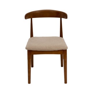 An Image of Elements Alva Dining Chair Warm Sand Boucle Off-White