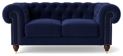 An Image of Swoon Winston Velvet 2 Seater Sofa - Burnt Orange