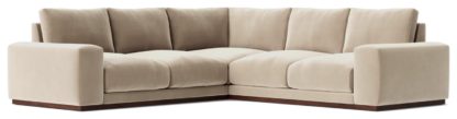 An Image of Swoon Denver Velvet 5 Seater Corner Sofa - Fern Green