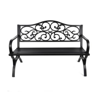 An Image of Ornate Metal Garden Bench