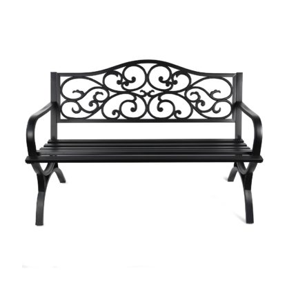 An Image of Ornate Metal Garden Bench