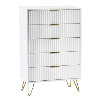 An Image of Murano White 5 Drawer Chest