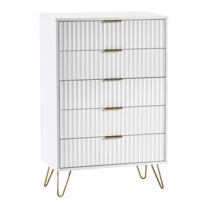 An Image of Murano White 5 Drawer Chest