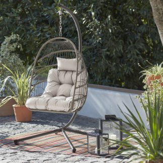 An Image of Grey Single Garden Hanging Chair