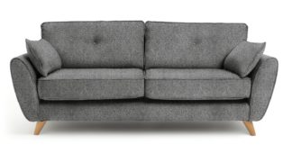 An Image of Habitat Isla 3 Seater Fabric Sofa - Grey