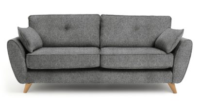 An Image of Habitat Isla 3 Seater Fabric Sofa - Grey