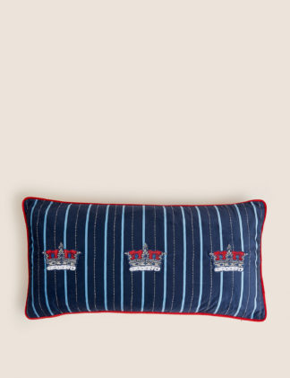 An Image of M&S Coronation Crown Embroidered Bolster Cushion