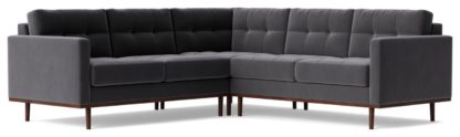 An Image of Swoon Berlin Velvet 5 Seater Corner Sofa - Burnt Orange