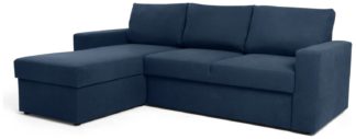 An Image of Argos Home Miller Fabric Corner Chaise Sofa Bed - Navy