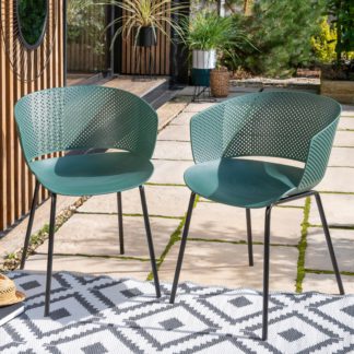 An Image of Set of 2 Ocean Plast Garden Chairs Green