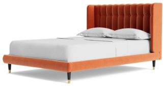 An Image of Swoon Kipling Kingsize Velvet Bed Frame - Burnt Orange