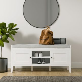 An Image of Lynton Storage Bench White Lynton White