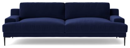 An Image of Swoon Almera Velvet 3 Seater Sofa - Biscuit