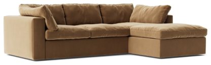 4f26fa909302d235080e43a36984879d45581c8e56f9bbea7448d1f03c1ceb99.jpg An Image of Swoon Seattle Velvet Right Hand Corner Sofa - Biscuit