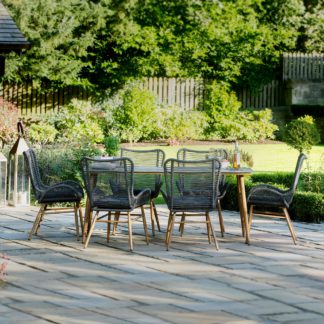 An Image of Kingston 6 Seater Rattan Dining Set Grey