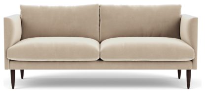 An Image of Swoon Luna Velvet 3 Seater Sofa - Granite Grey