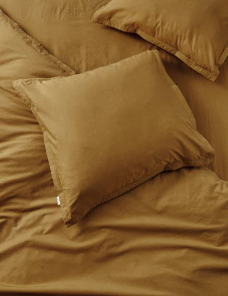 An Image of M&S X Fired Earth 2 Pack Washed Cotton Square Pillowcases