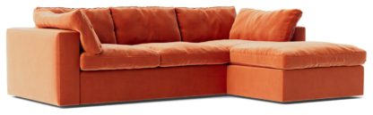 An Image of Swoon Seattle Velvet Right Hand Corner Sofa - Biscuit