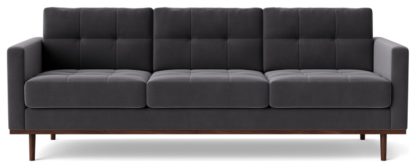 An Image of Swoon Berlin Velvet 3 Seater Sofa - Burnt Orange