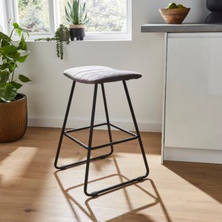 An Image of Alfie Velvet Bar Stool Velvet Charcoal