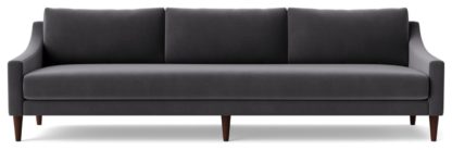 An Image of Swoon Turin Velvet 4 Seater Sofa - Ink Blue