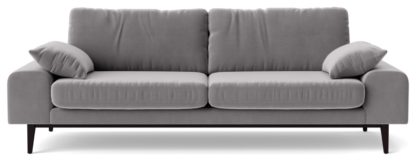 An Image of Swoon Tulum Velvet 3 Seater Sofa - Taupe