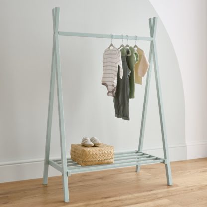 An Image of CuddleCo Nola Clothes Rail Sage (Green)