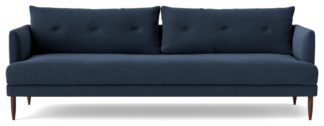 An Image of Swoon Kalmar Fabric 3 Seater Sofa - Indigo Blue