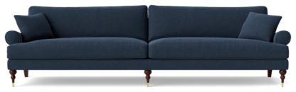 An Image of Swoon Sutton Fabric 4 Seater Sofa - Indigo Blue