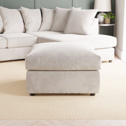 An Image of Blake Opulent Velvet Footstool Opulent Velvet Champagne