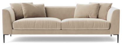 An Image of Swoon Alena Velvet 3 Seater Sofa - Fern Green