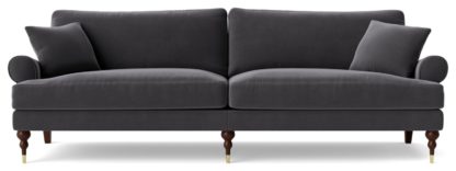 An Image of Swoon Sutton Velvet 3 Seater Sofa- Kingfisher Blue