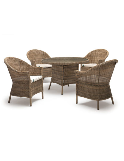 An Image of Kettler Harlow Carr 4 Seater Round Garden Table & Chairs
