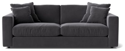 An Image of Swoon Althaea Velvet 3 Seater Sofa - Burnt Orange