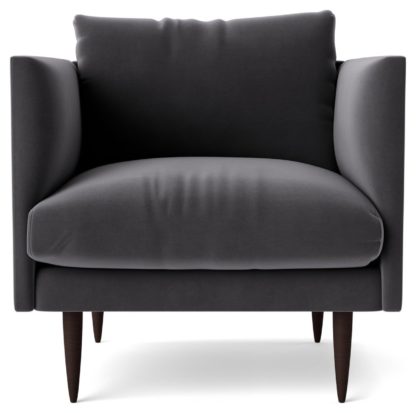 An Image of Swoon Luna Velvet Armchair - Taupe