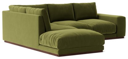 An Image of Swoon Denver Velvet Left Hand Corner Sofa - Taupe