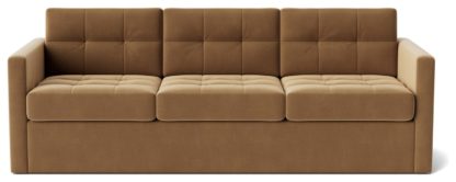 An Image of Swoon Berlin Velvet 3 Seater Sofa Bed - Burnt Orange