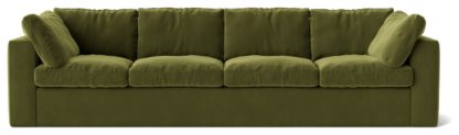 An Image of Swoon Seattle Velvet 4 Seater Sofa - Ink Blue