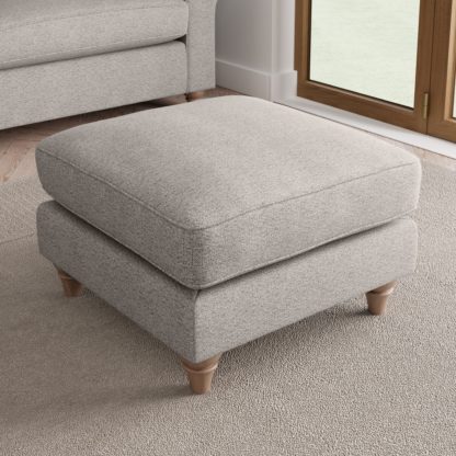 An Image of Rosa Soft Chenille Footstool Soft Chenille Sandstone