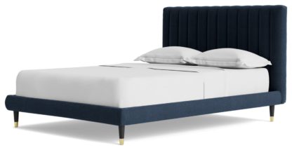 6226f1d71de9accee0992db89e27209639b6f7fb47d4c5324986097083ed7f6d.jpg An Image of Swoon Porlock Double Velvet Bed Frame - Biscuit