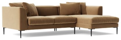 An Image of Swoon Alena Velvet Right Hand Corner Sofa - Fern Green