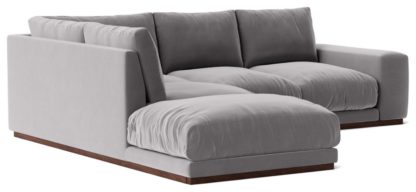 An Image of Swoon Denver Velvet Left Hand Corner Sofa - Taupe