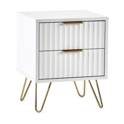 An Image of Murano White 2 Drawer Bedside Table