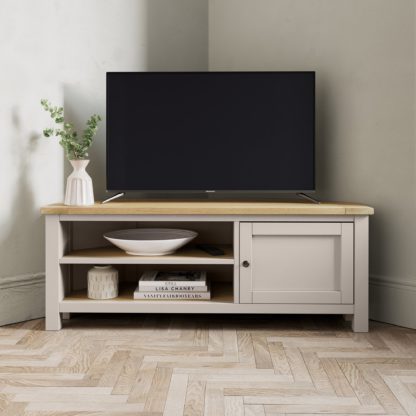 An Image of Olney Corner TV Unit Stone Stone