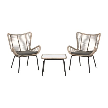 An Image of Fairfield 3 Piece Rattan Bistro Set Grey