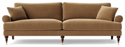 An Image of Swoon Sutton Velvet 3 Seater Sofa- Kingfisher Blue