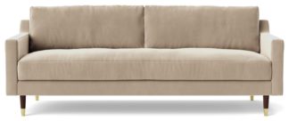 An Image of Swoon Rieti Velvet 3 Seater Sofa - Taupe