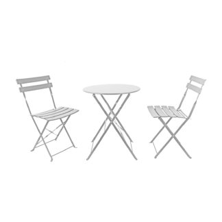 An Image of Millie Metal Bistro Set - Grey